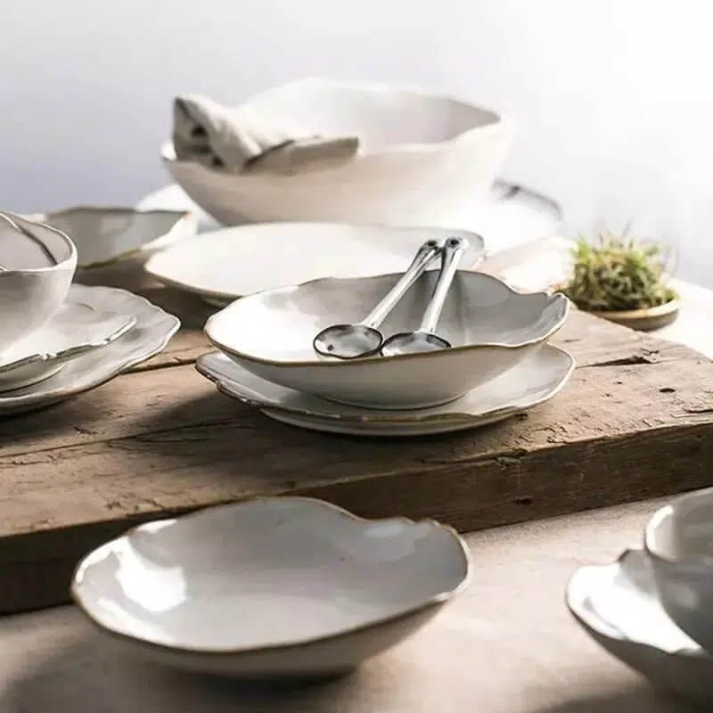 Irregular White Ceramic Plates & Dishes