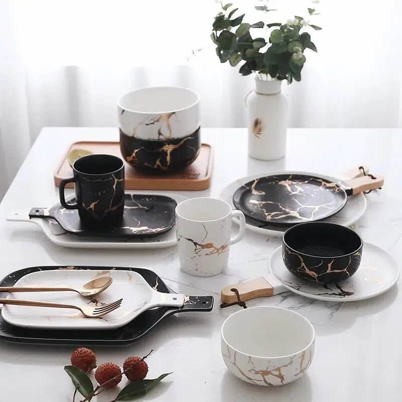Marble Glaze Ceramic Party Tableware – alternate view 2