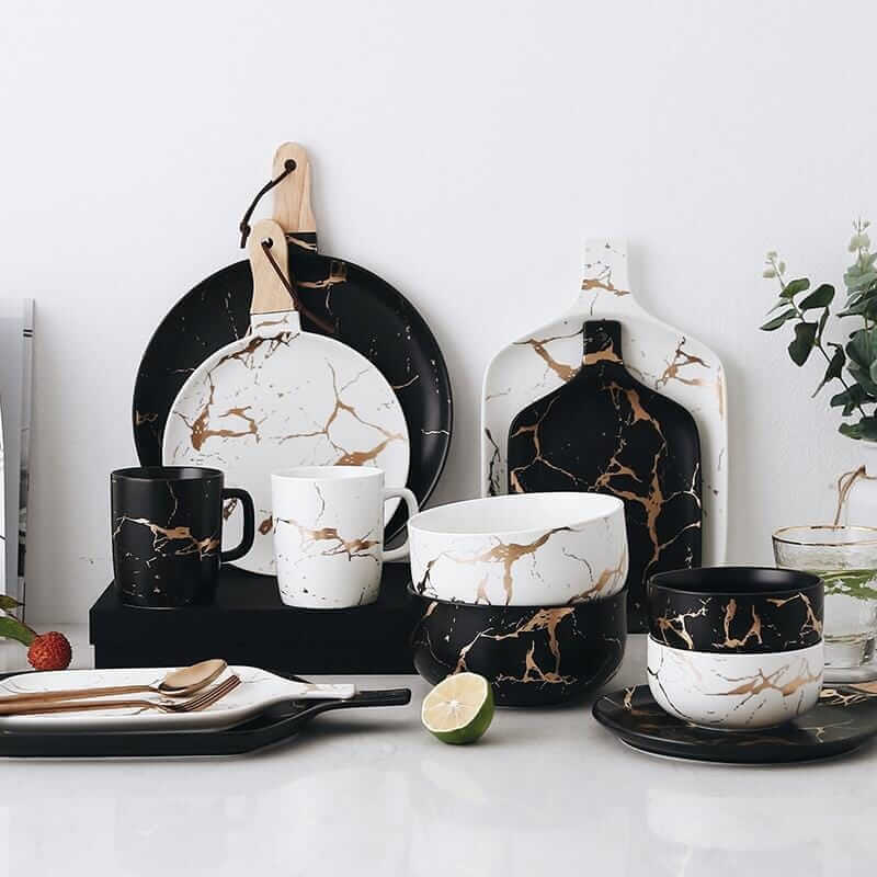 Marble Glaze Ceramic Party Tableware