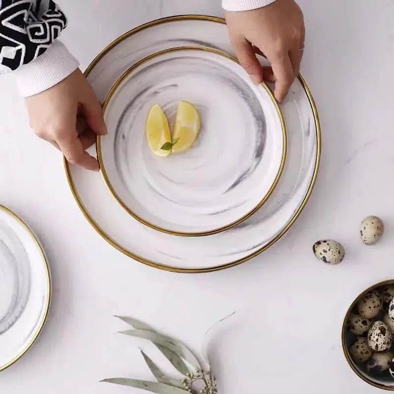 Marble Pattern Porcelain Plate Set – alternate view 3