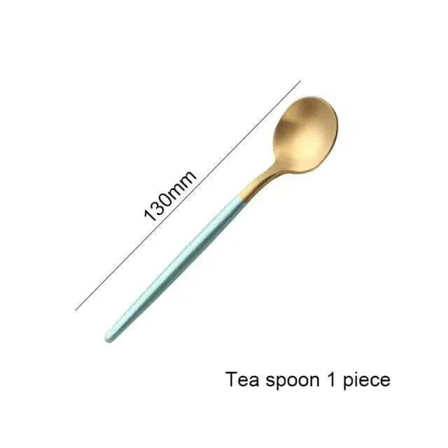 Mint Green & Gold Cutlery Set – alternate view 6