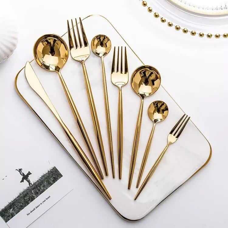 Polished Gold Cutlery Set – alternate view 2
