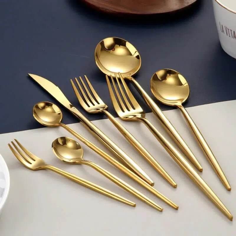 Polished Gold Cutlery Set