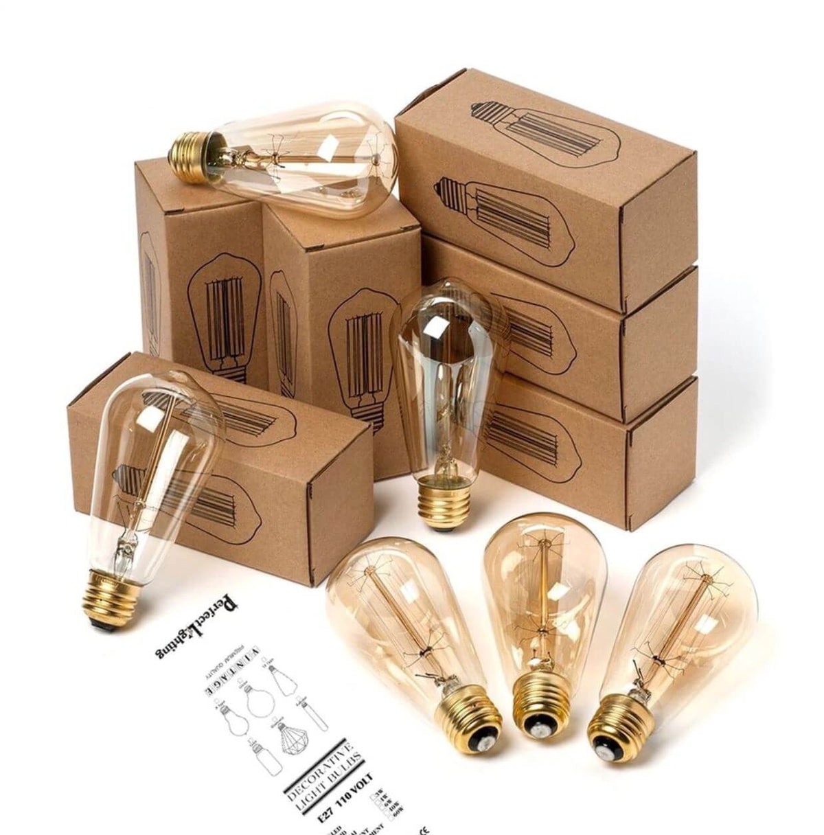 Vintage E27 Filament Light Bulbs